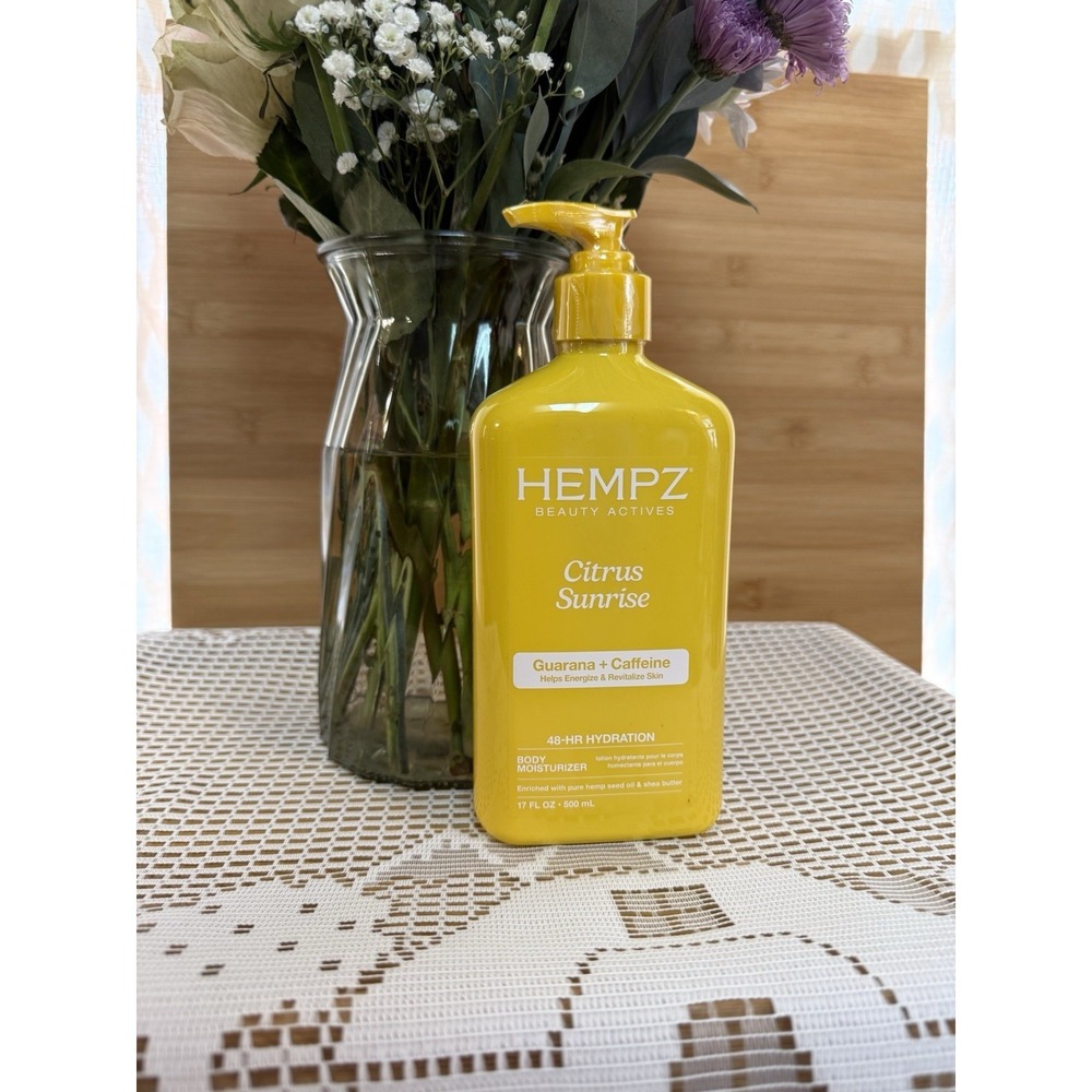 Hempz Citrus Sunrise Moisturizing Body Lotion with Guarana + Caffeine 17oz NEW